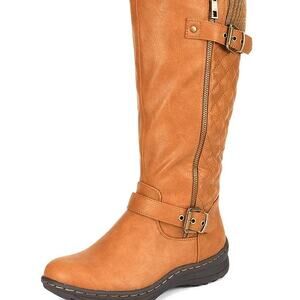 Dream Pairs Camel Tan Knee High Boots Buckle Zip Women’s Size 9